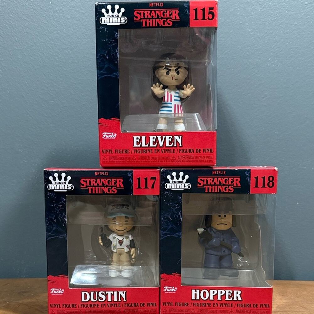 Netflix Stranger Things Funko Minis Eleven Dustin Hopper vinyl figure new in box - Picture 10 of 10